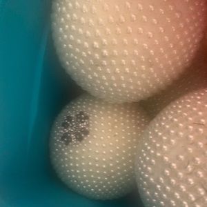 Styrofoam Pearl embellished centerpiece balls